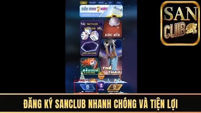 Truy cập link đăng ký SanClub không bị chặn